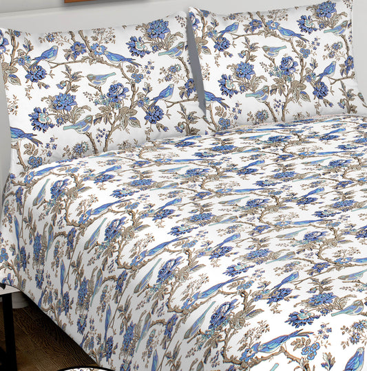100% Cotton King Jaipuri Prints Flat Bedsheet (Pack of 1, Multicolor)