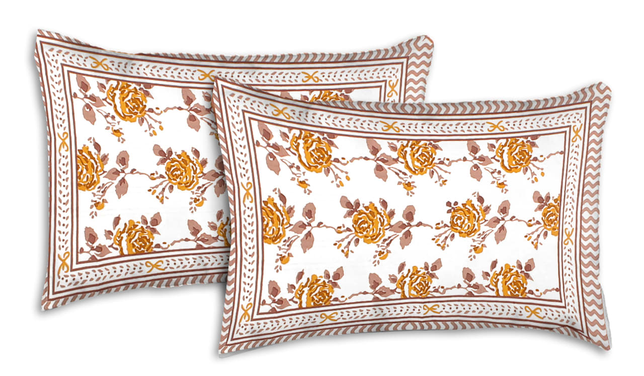 100% Cotton King Jaipuri Prints Flat Bedsheet (Pack of 1, Multicolor)