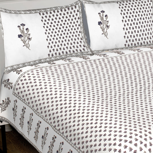 100% Cotton King Jaipuri Prints Flat Bedsheet (Pack of 1, Multicolor)