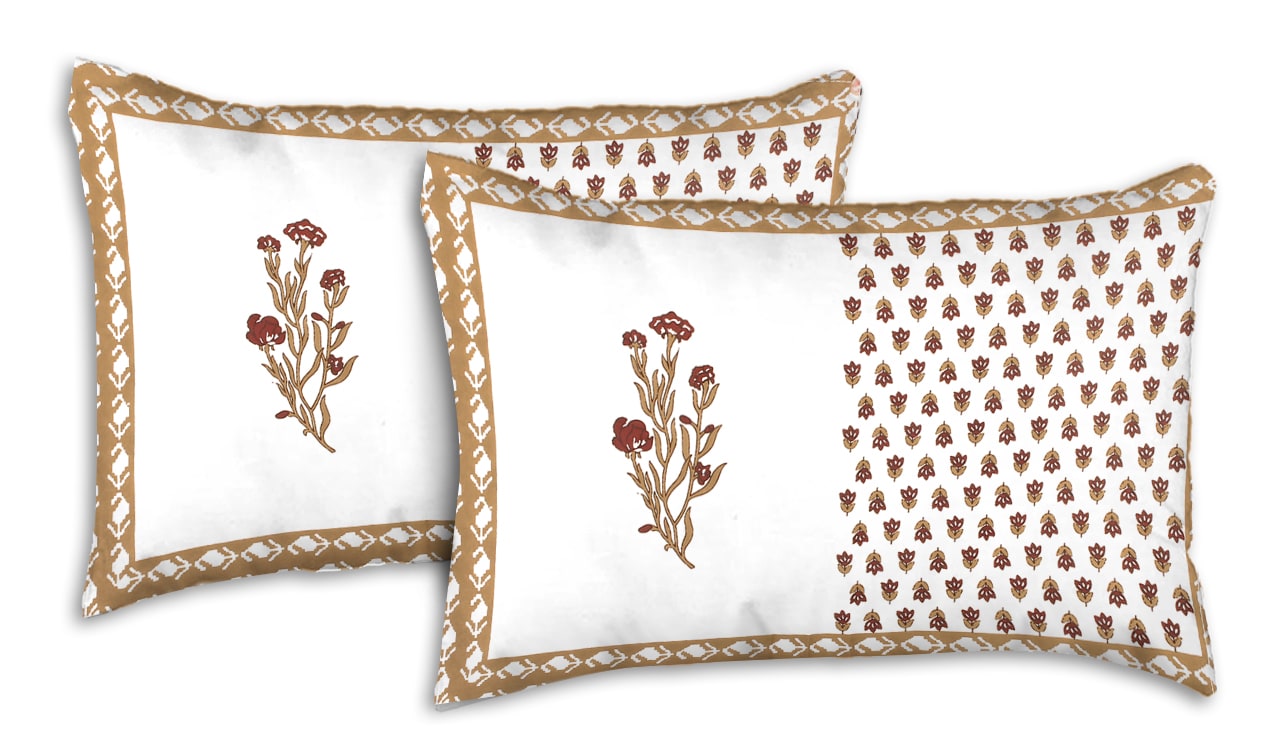 100% Cotton King Jaipuri Prints Flat Bedsheet (Pack of 1, Multicolor)