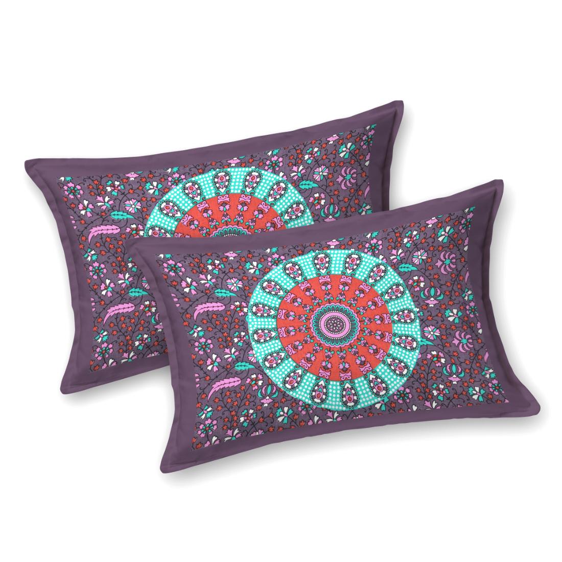 Cotton jaipuri double bedsheet with 2 pillow cover