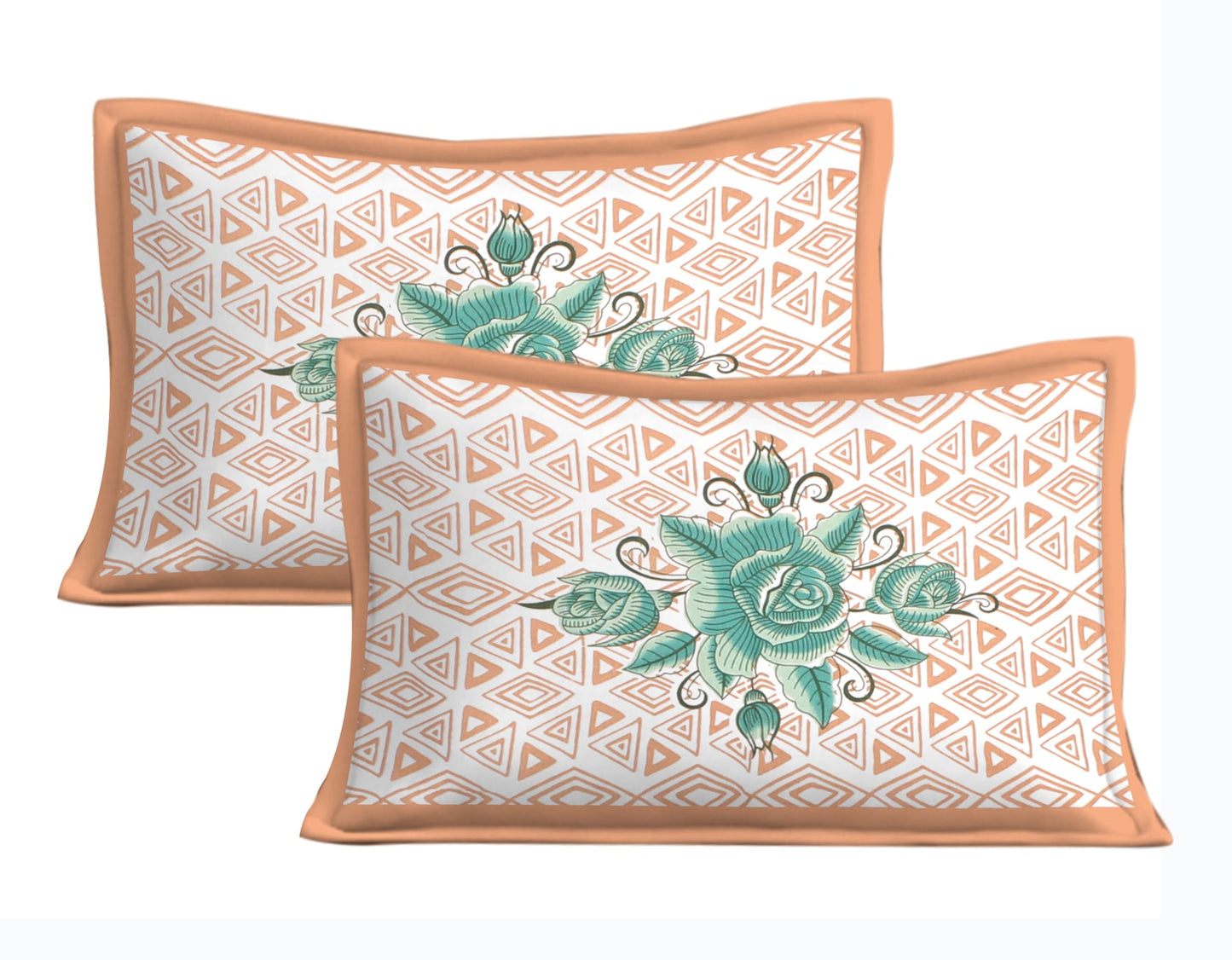 Cotton Double Jaipuri Prints Flat Bedsheet With 2 Pillow Cover