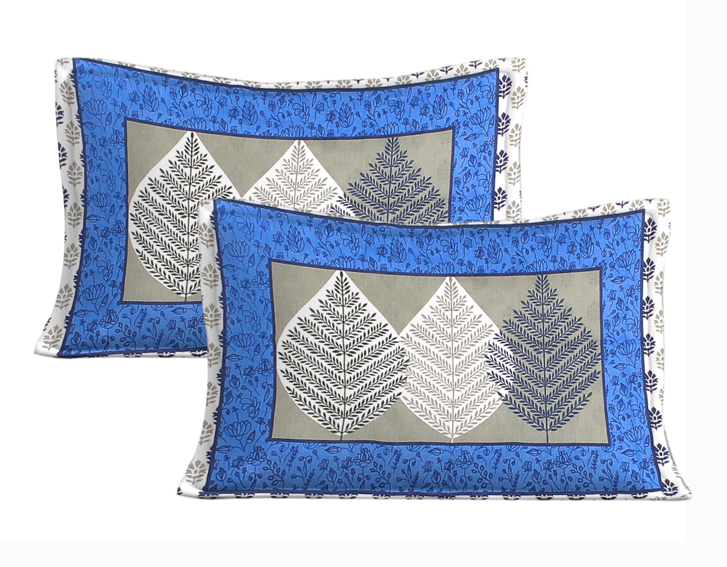 Cotton Double Jaipuri Prints Flat Bedsheet With 2 Pillow Cover