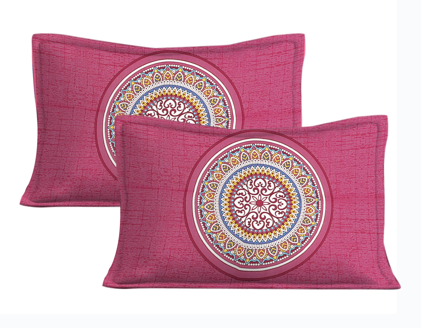 Cotton Double Jaipuri Prints Flat Bedsheet With 2 Pillow Cover
