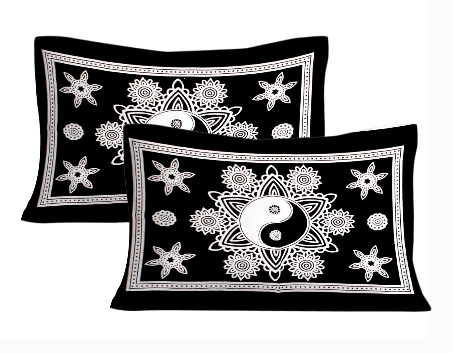 Cotton Double Jaipuri Prints Flat Bedsheet With 2 Pillow Cover
