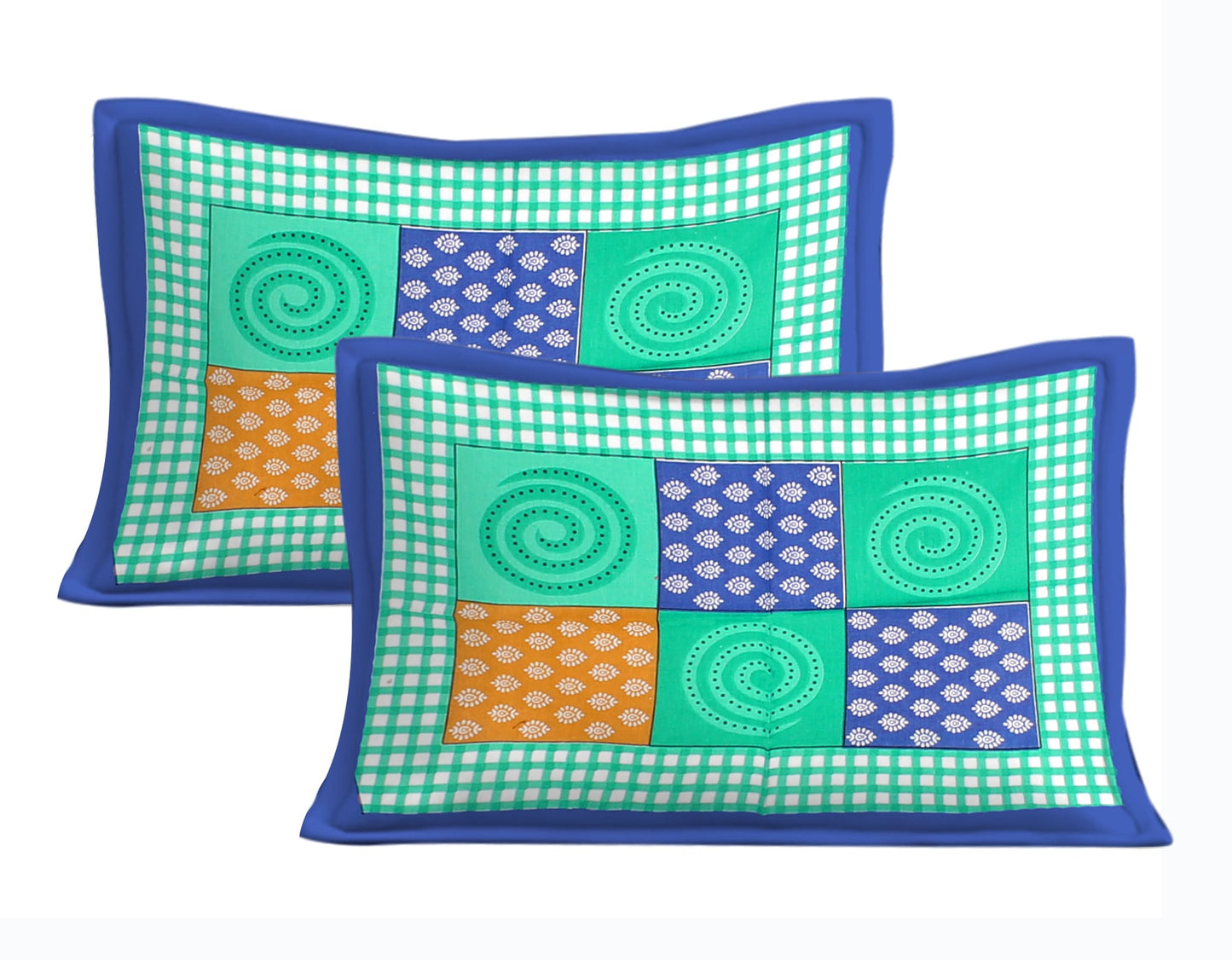 Cotton Double Jaipuri Prints Flat Bedsheet With 2 Pillow Cover