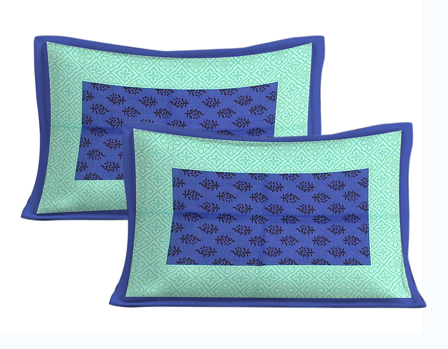 Cotton Double Jaipuri Prints Flat Bedsheet With 2 Pillow Cover