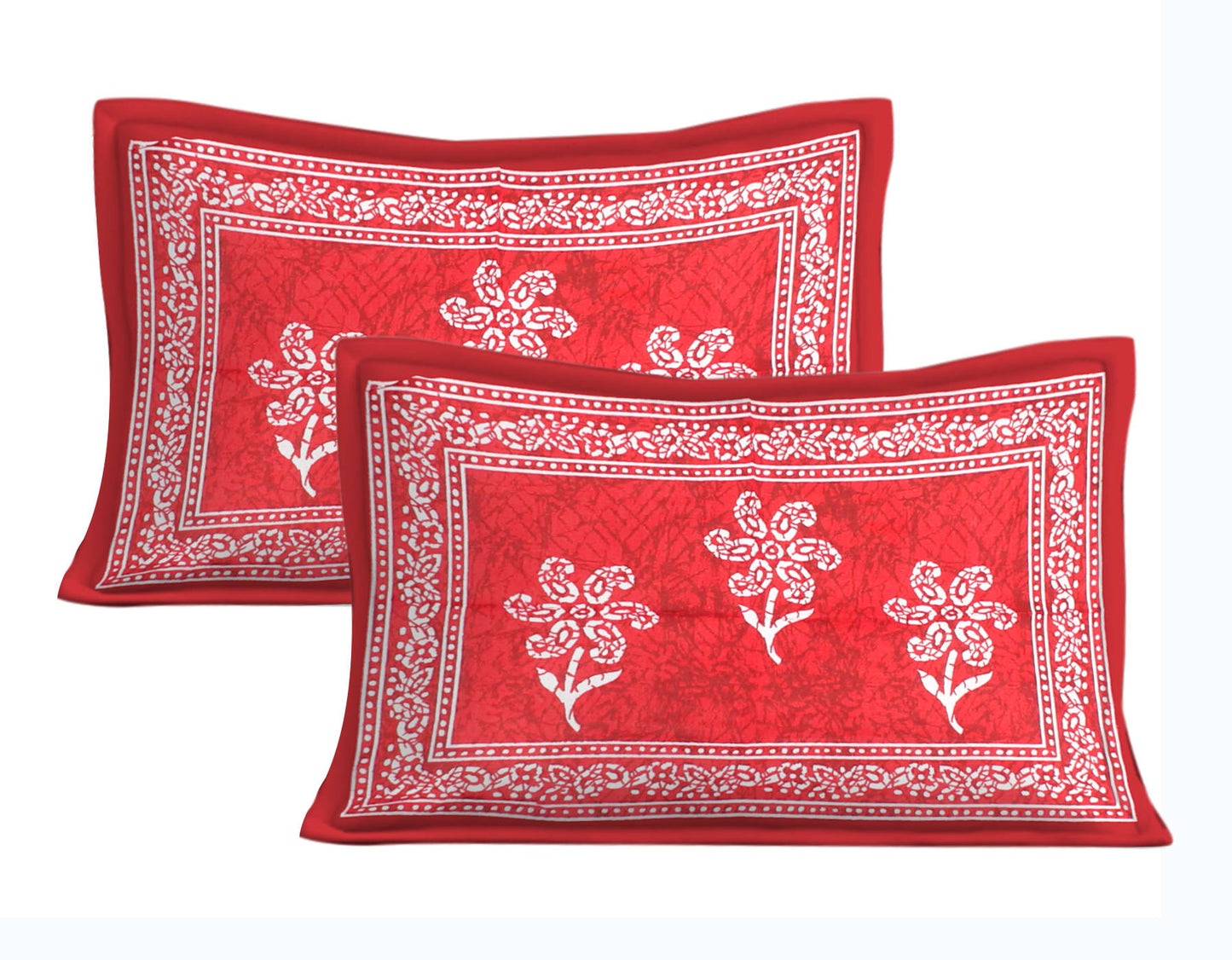 Cotton Double Jaipuri Prints Flat Bedsheet With 2 Pillow Cover