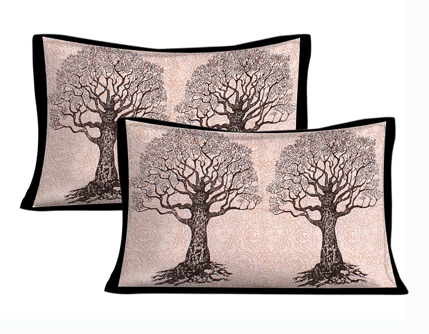 Cotton Double Jaipuri Prints Flat Bedsheet With 2 Pillow Cover