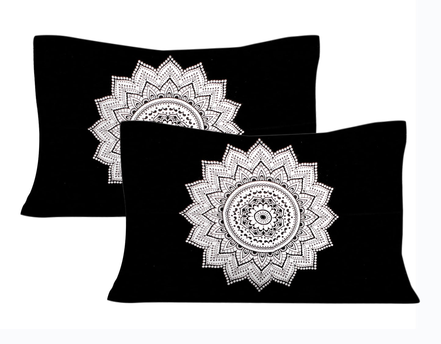 Cotton Double Jaipuri Prints Flat Bedsheet With 2 Pillow Cover