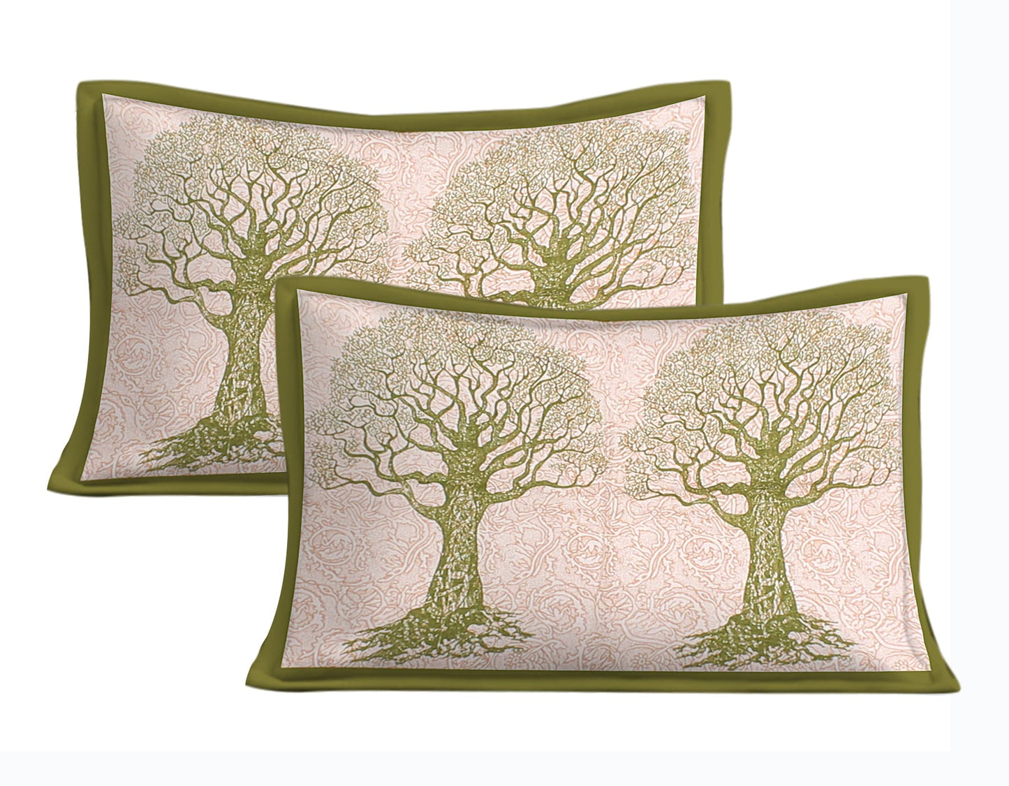 Cotton Double Jaipuri Prints Flat Bedsheet With 2 Pillow Cover