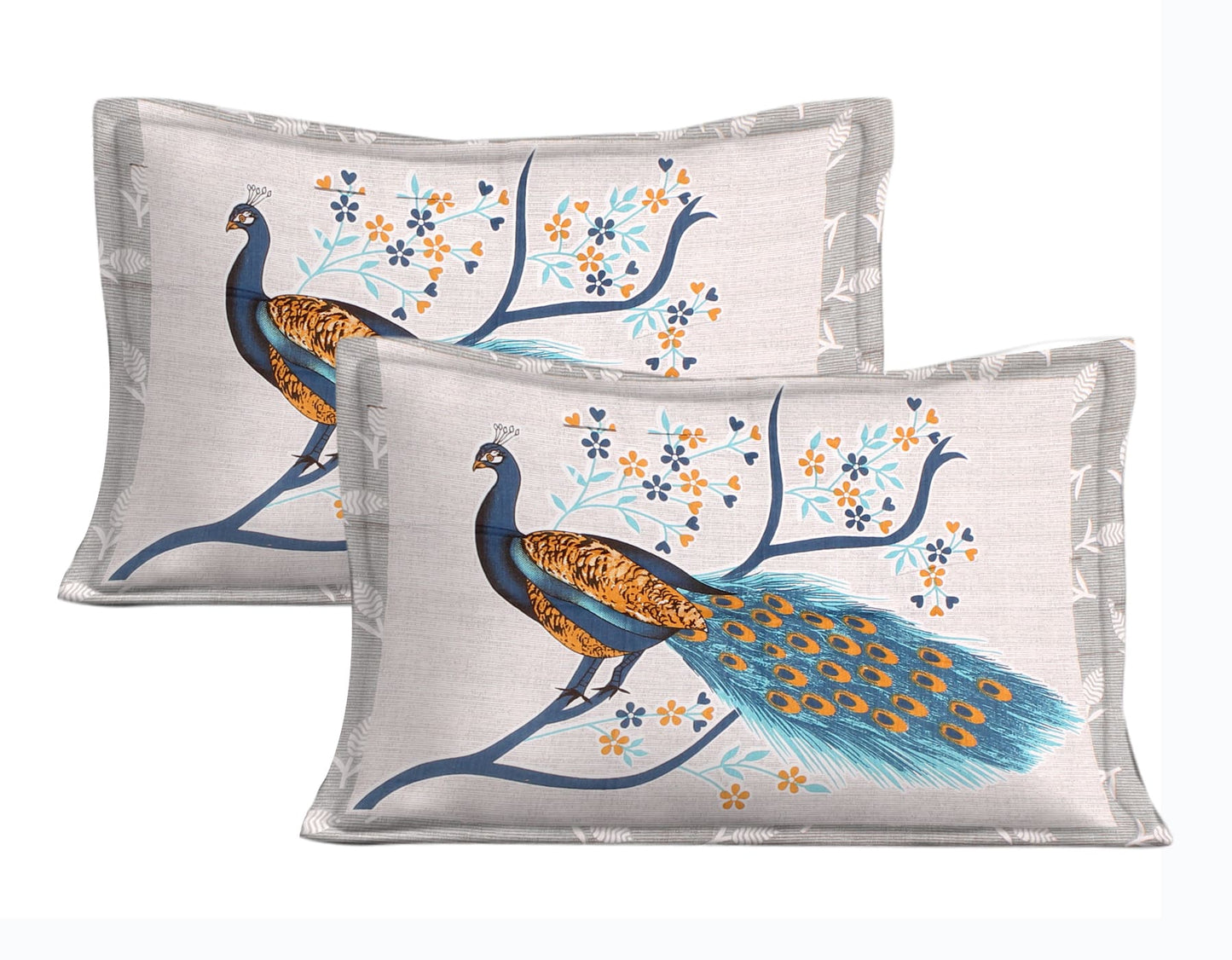 Cotton Double Jaipuri Prints Flat Bedsheet With 2 Pillow Cover