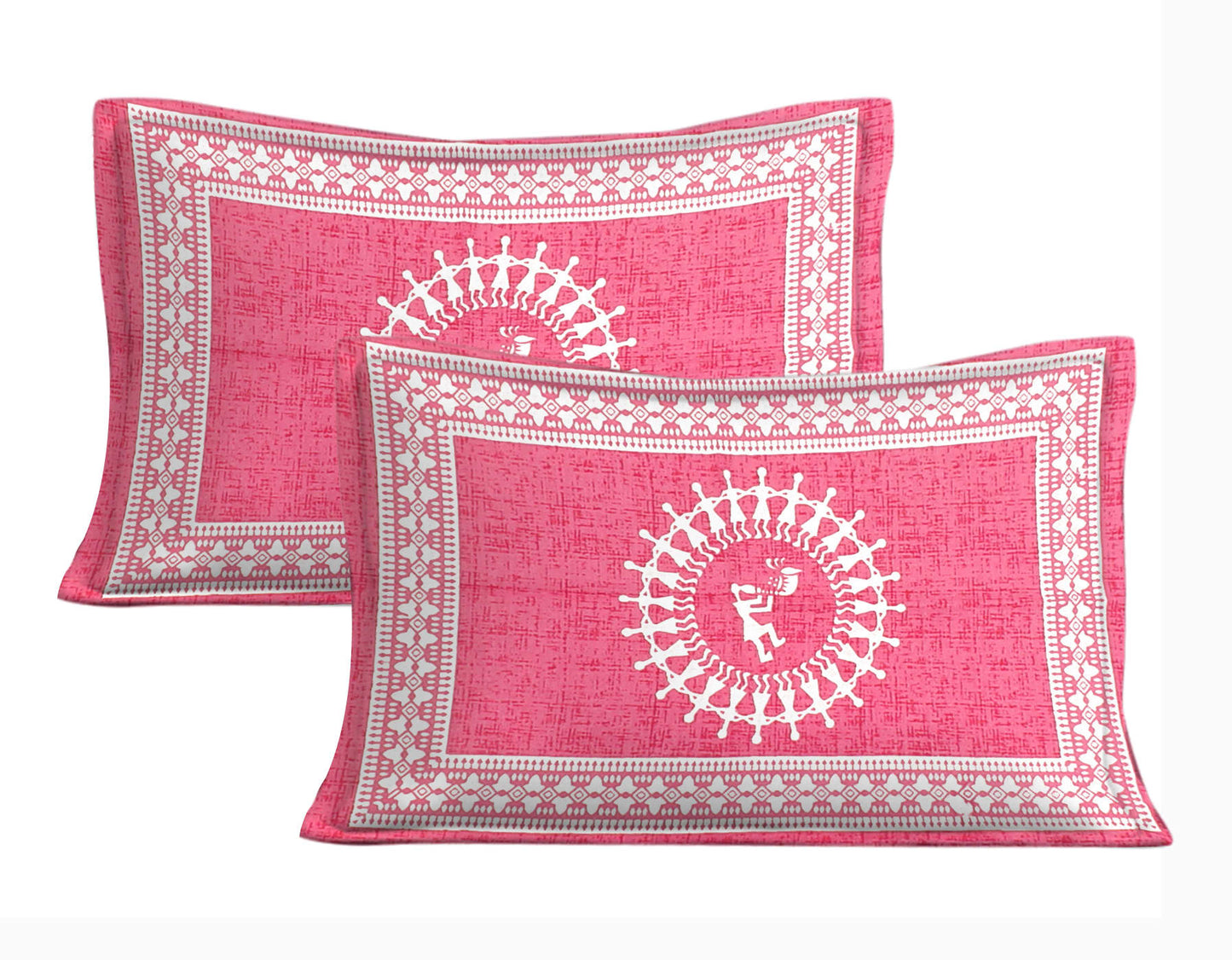 Cotton Double Jaipuri Prints Flat Bedsheet With 2 Pillow Cover