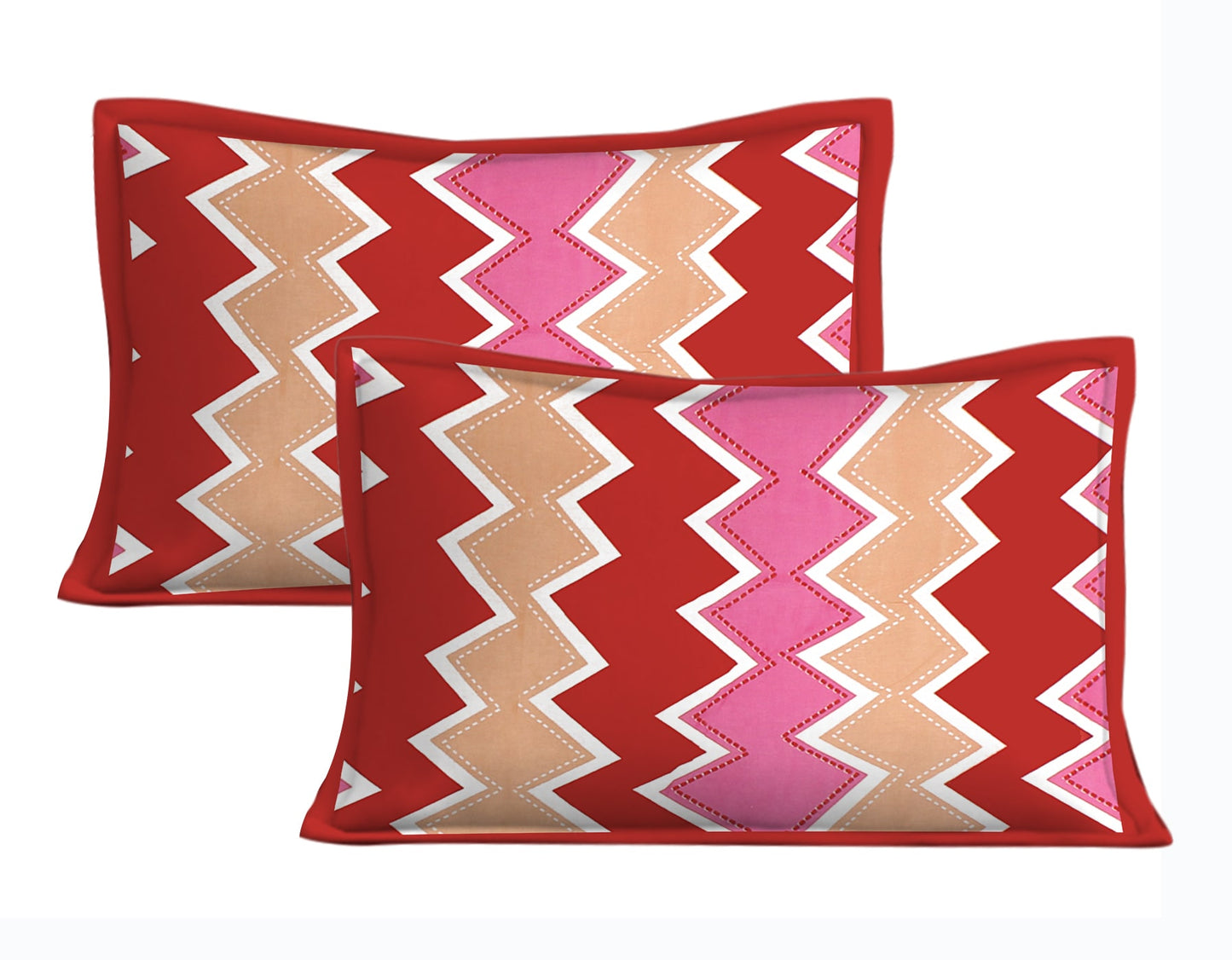 Cotton Double Jaipuri Prints Flat Bedsheet (Pack of 1, Pink)