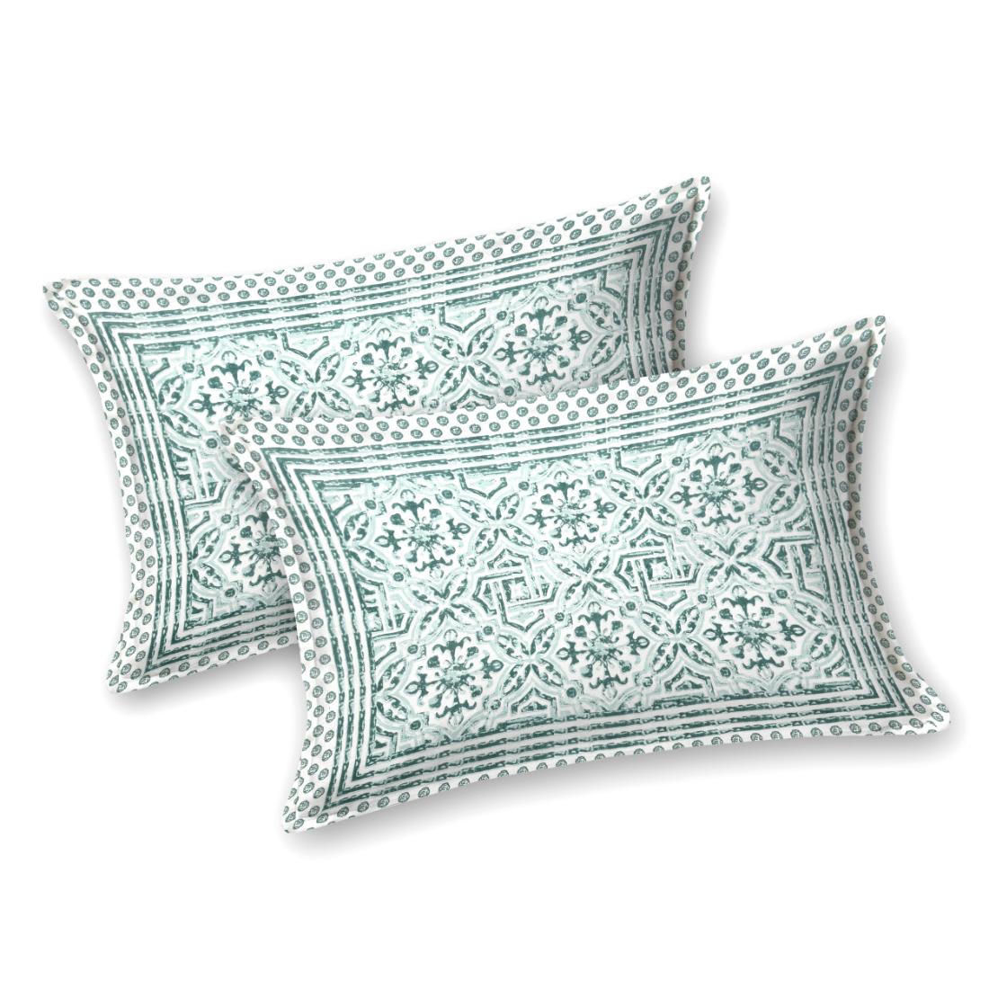 Cotton Jaipuri Diwan Size Bedsheet With 2 Zipper Pillow Cover (Size 70*100)