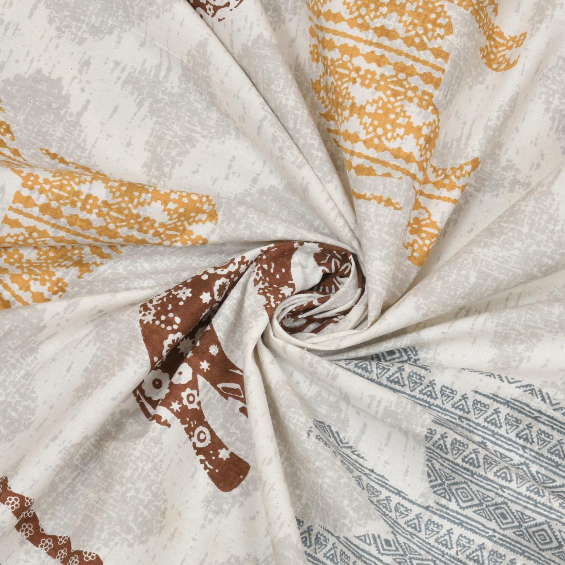Cotton Jaipuri Diwan Size Bedsheet With 2 Zipper Pillow Cover (Size 70*100)