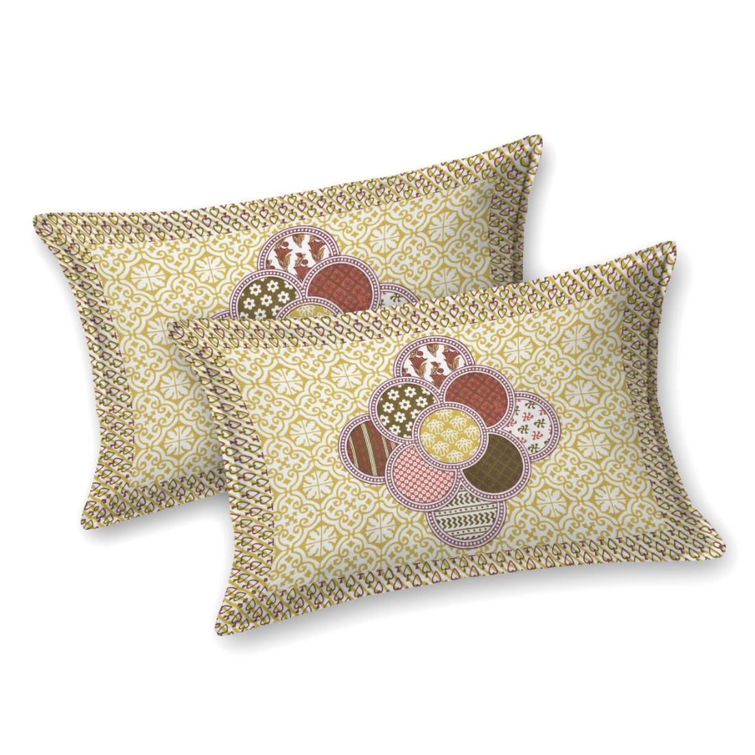 Cotton Jaipuri Diwan Size Bedsheet With 2 Zipper Pillow Cover (Size 70*100)