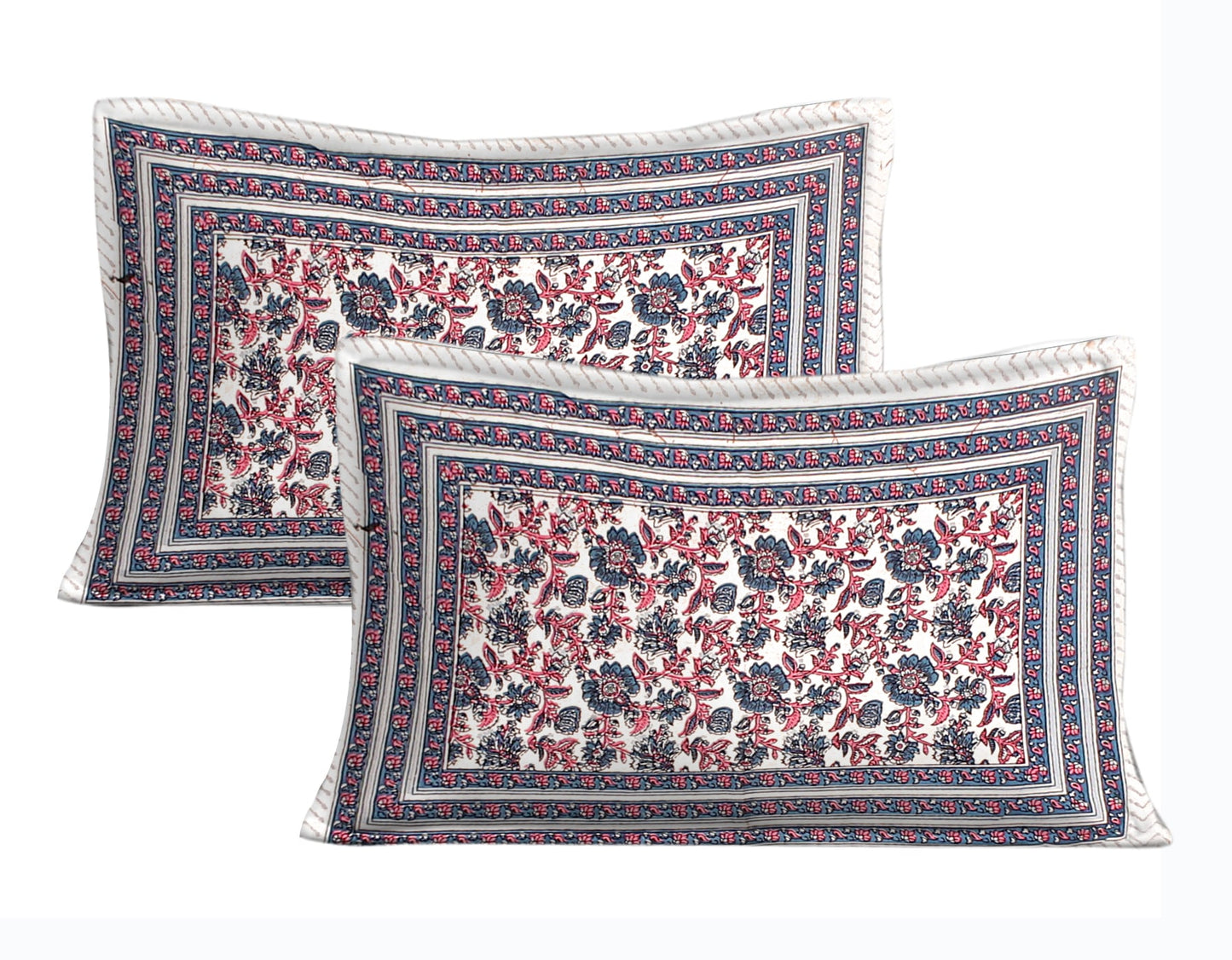 Cotton King Jaipuri Prints Flat Bedsheet (Pack of 1, Multicolor)