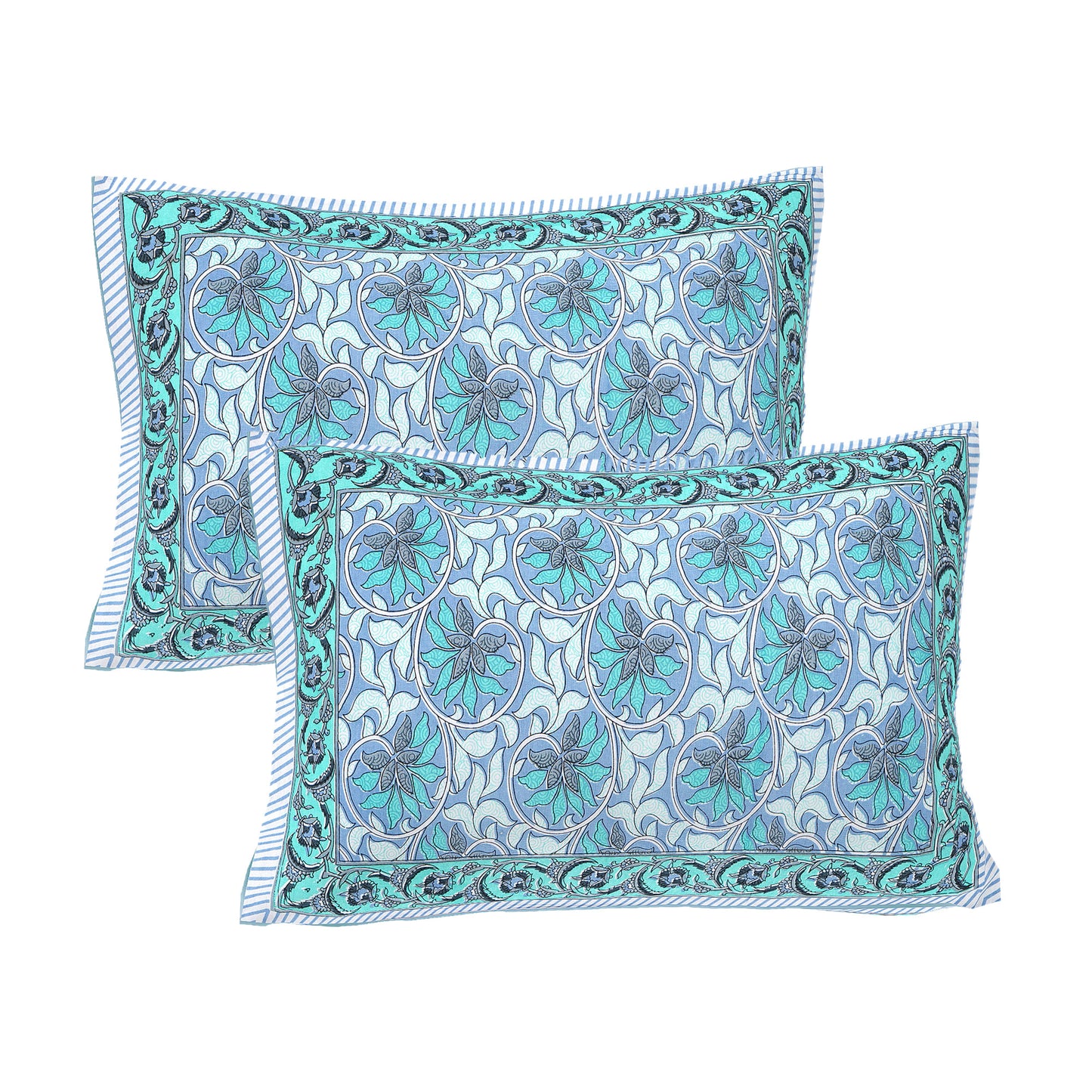 Cotton King Jaipuri Prints Flat Bedsheet (Pack of 1, Multicolor)