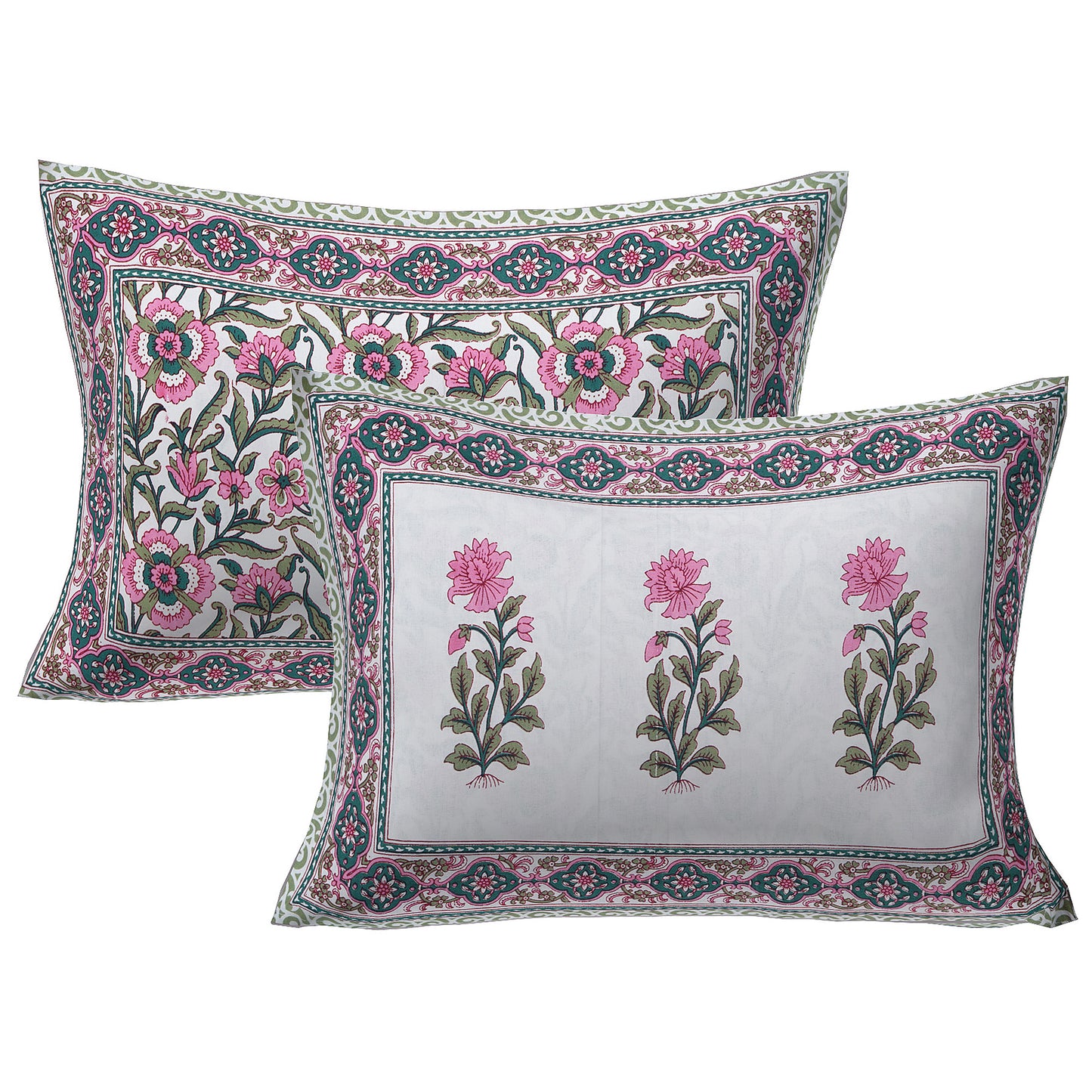 Cotton King Jaipuri Prints Flat Bedsheet (Pack of 1, Multicolor)