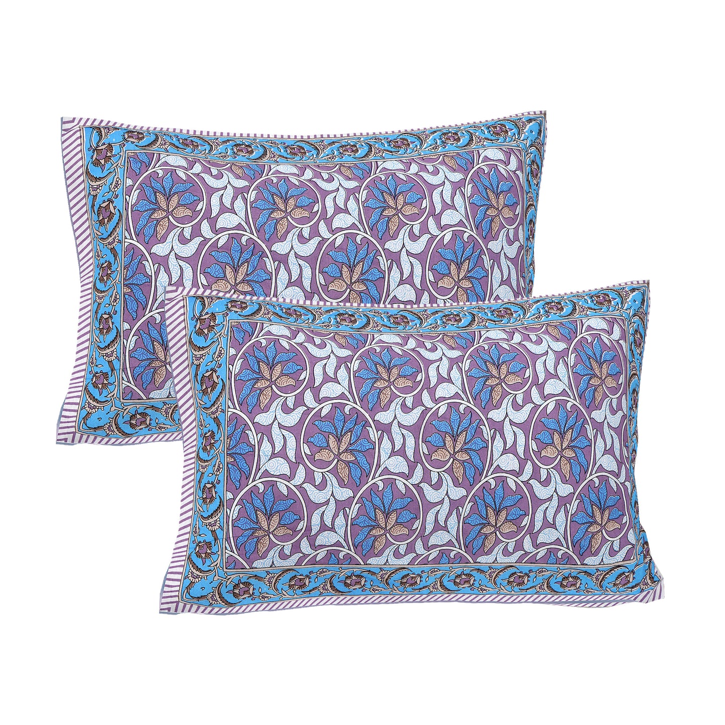Cotton King Jaipuri Prints Flat Bedsheet (Pack of 1, Multicolor)