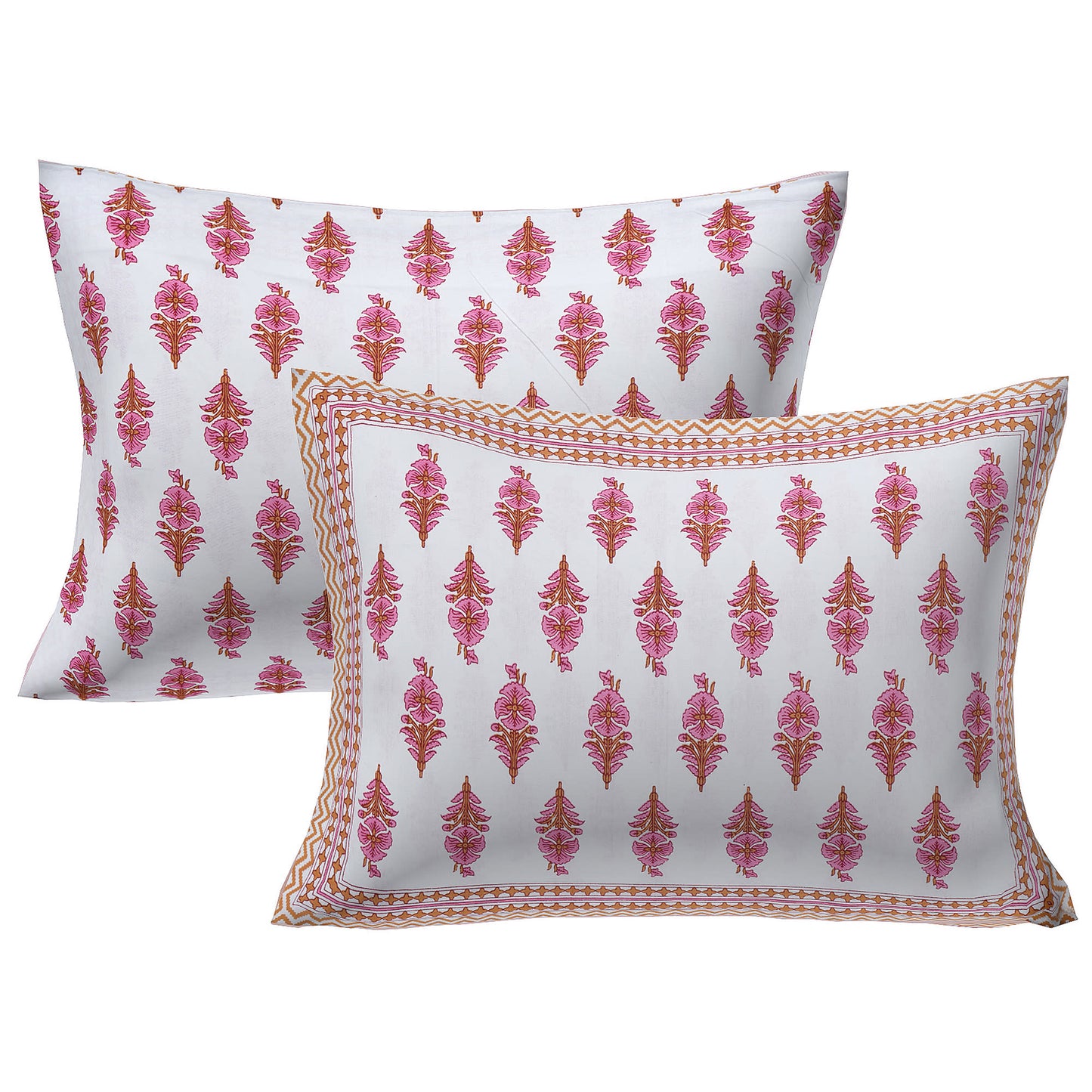 Cotton King Jaipuri Prints Flat Bedsheet (Pack of 1, Multicolor)