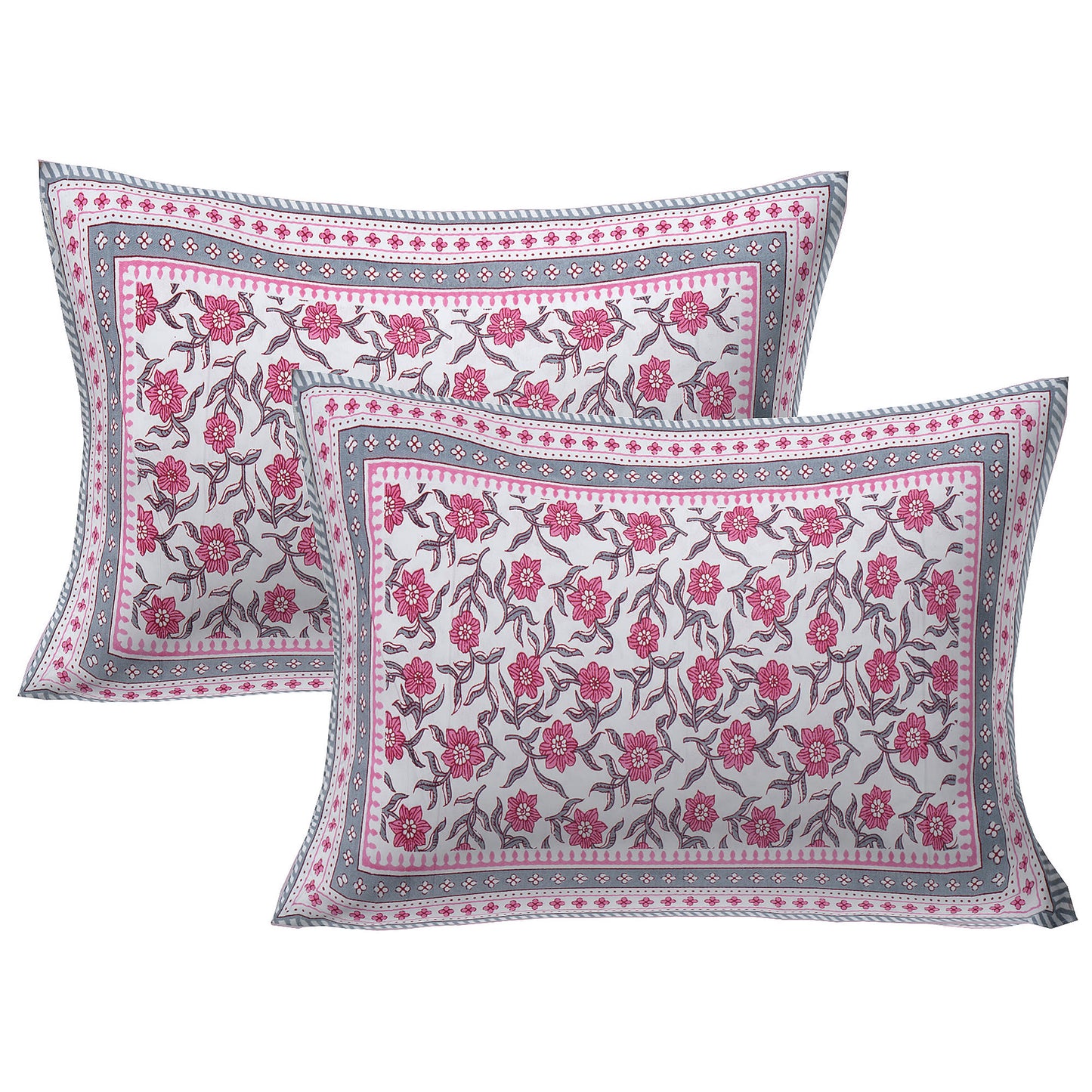 Cotton King Jaipuri Prints Flat Bedsheet (Pack of 1, Multicolor)