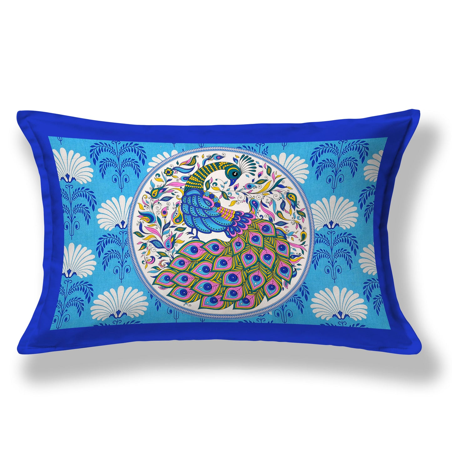 Dancing Peacock Printed Cotton single Bed Sheet With 1 Pillo Cover ?