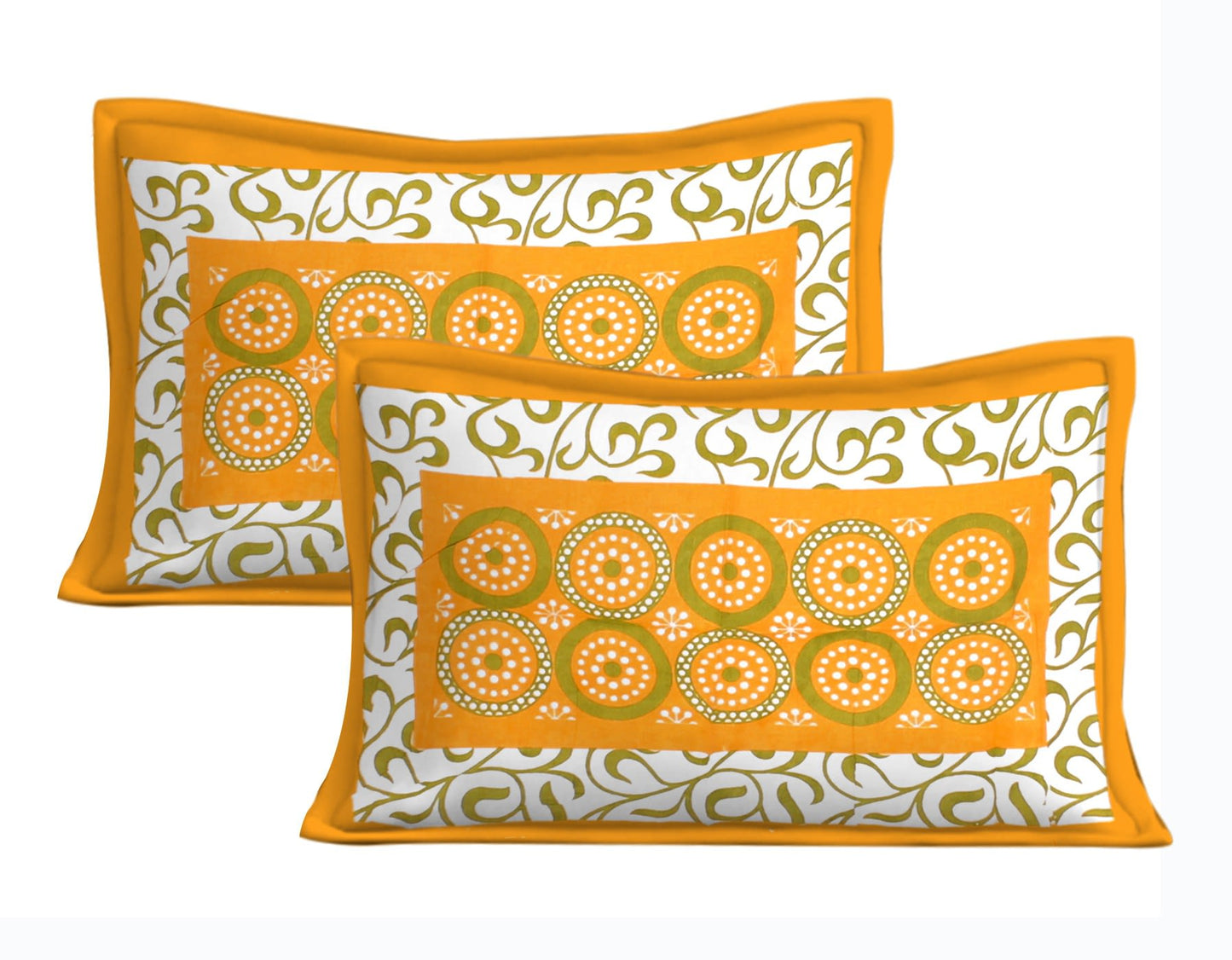 1 Cotton Floral Double Bedsheet (Yellow)