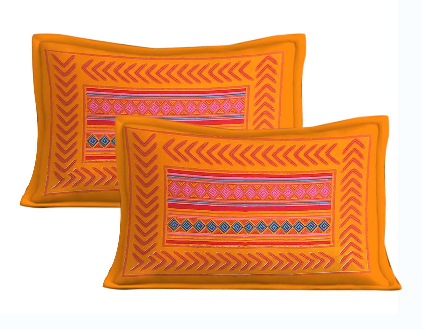 Jaipuri Prints Cotton Double Bedsheet (Yellow)