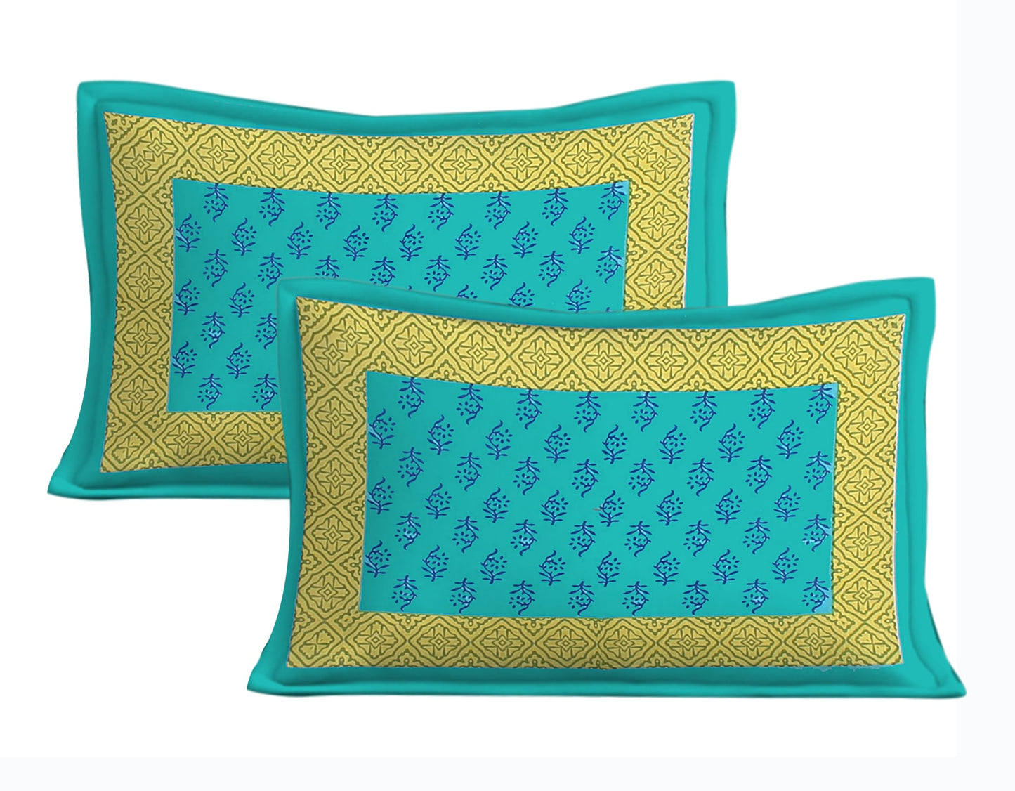 Jaipuri 100% Cotton 1 Traditional Double Size Bedsheet with 2 Pillow Cover