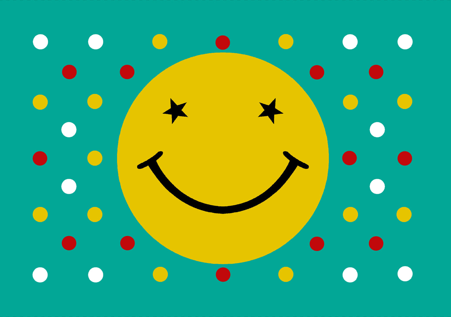 Jaipuri Smiley Prints Cotton Single Bedsheet (Green)