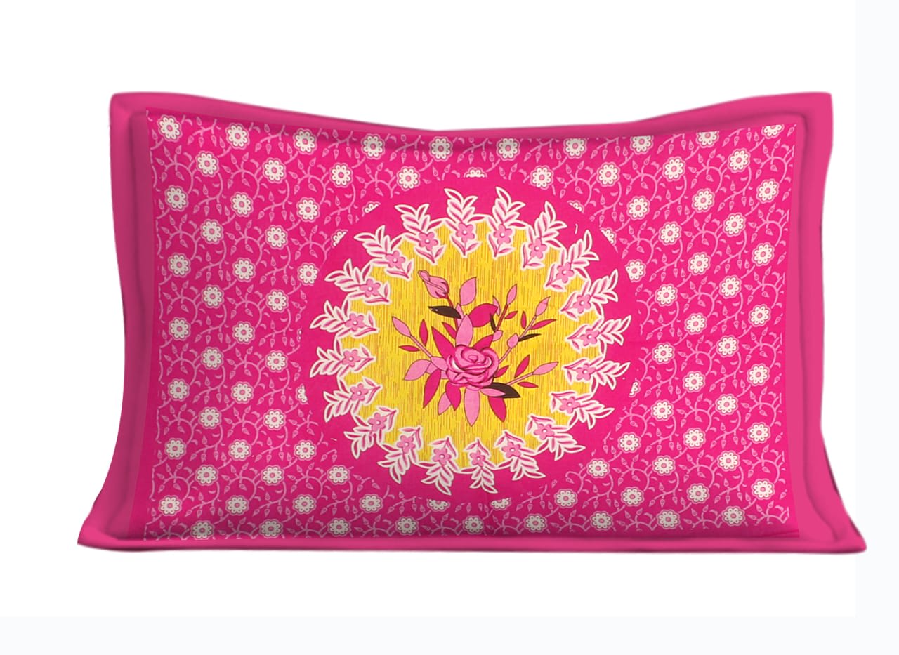 Jaipuri Prints Cotton Single Bedsheet (Multicolor)