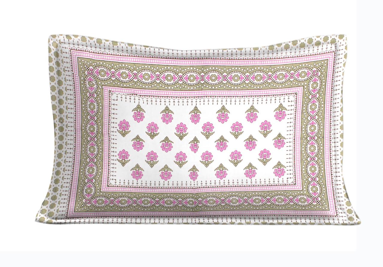 Jaipuri Prints Cotton Single Bedsheet (Multicolor)