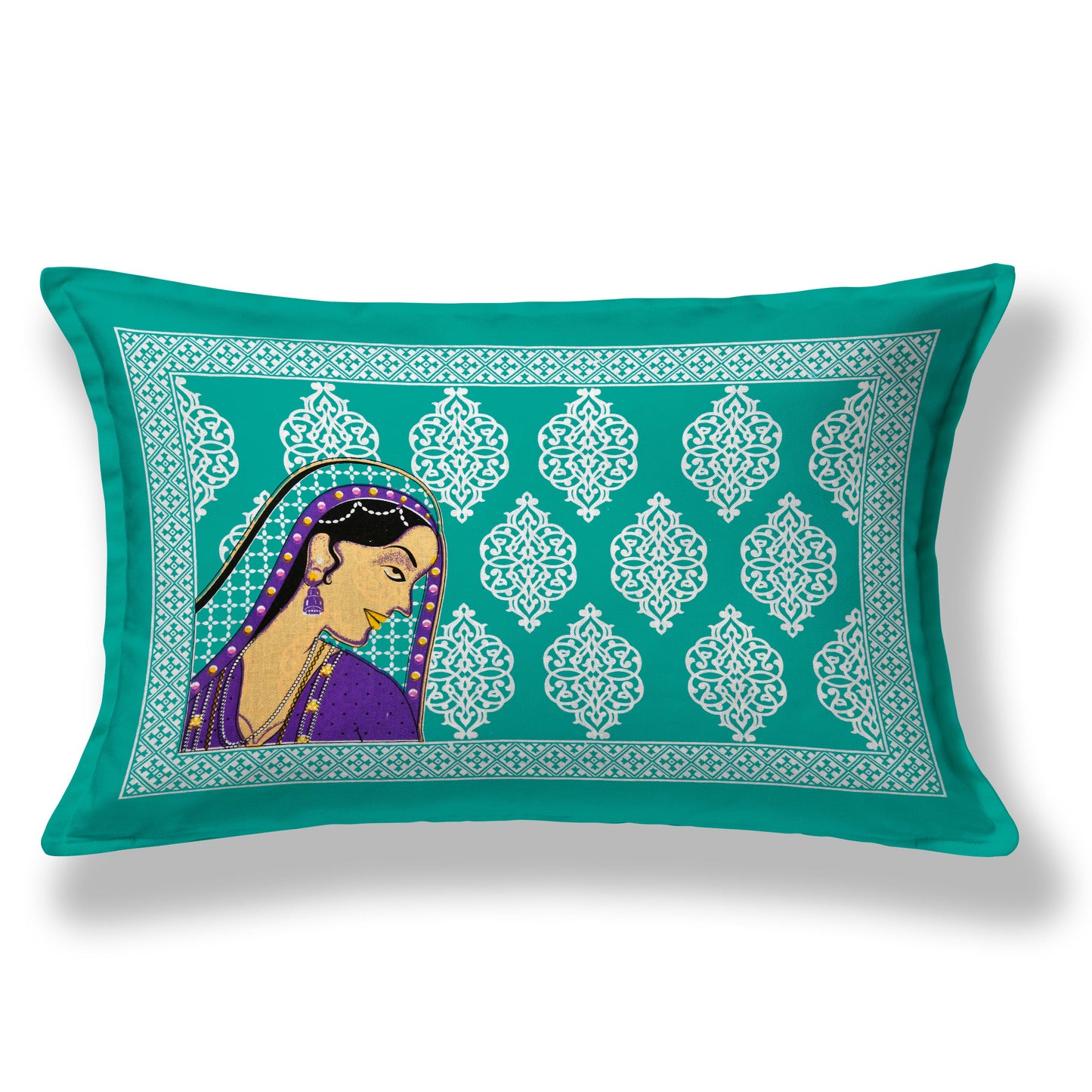 Jaipuri Prints Cotton Single Bedsheet (Green)