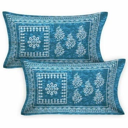 Jaipuri Prints Cotton Double Bedsheet (Seagreen)