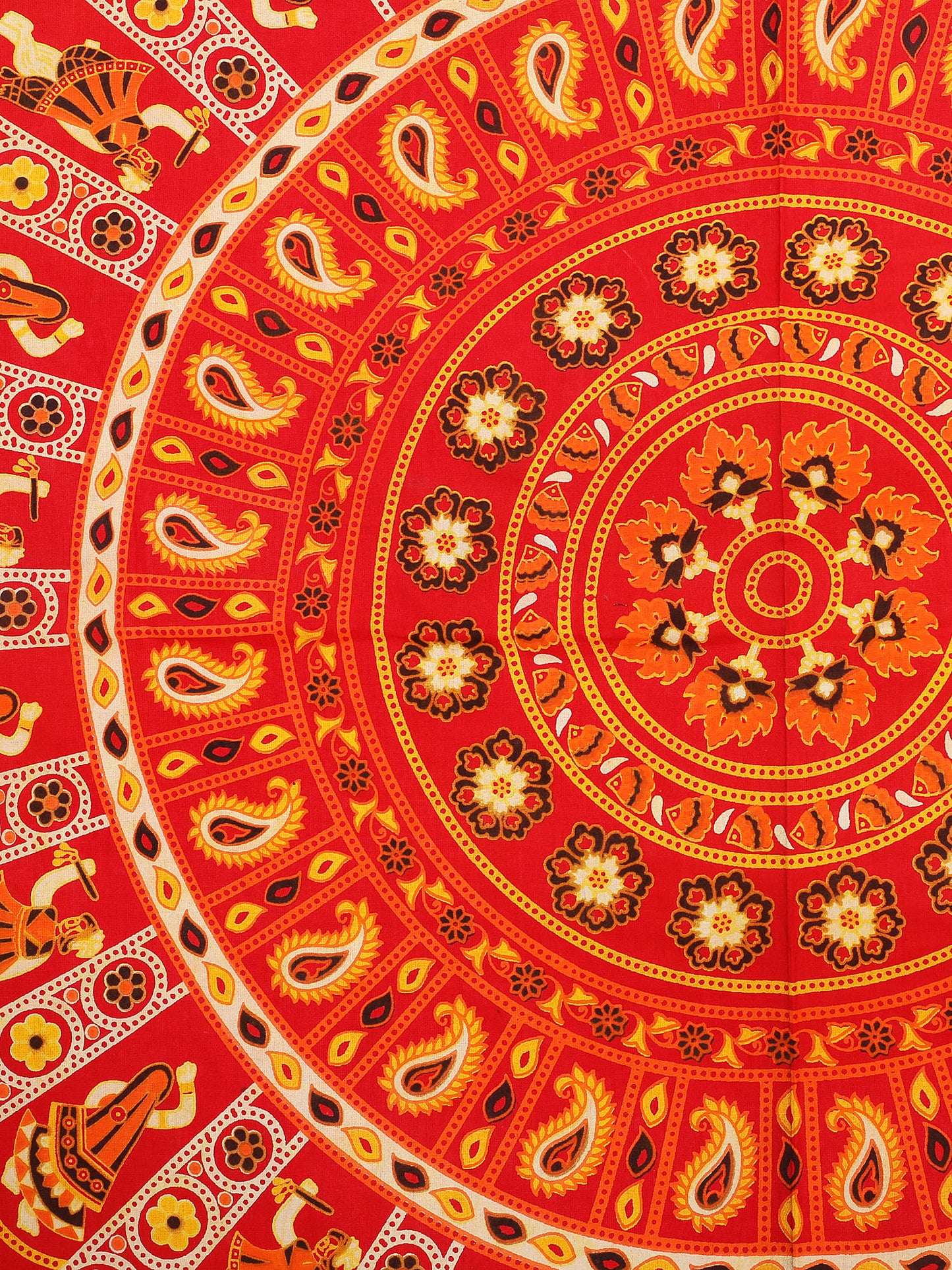 100% Cotton Printed King Bedsheet (Red)