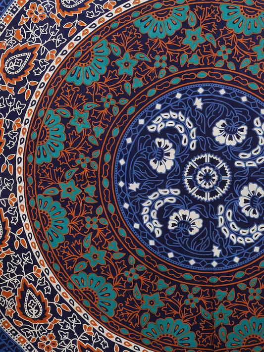 100% Cotton Printed King Bedsheet ( Orange)