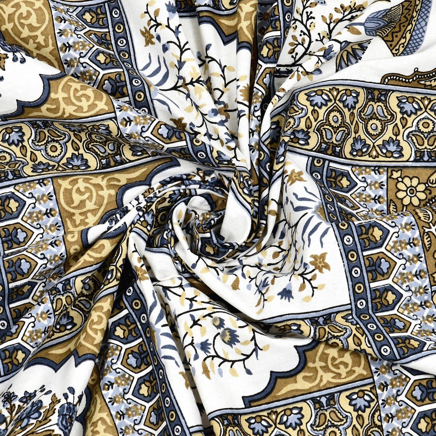 Rajasthan Royal Super Fine Cotton Block Print King Size Bedsheet