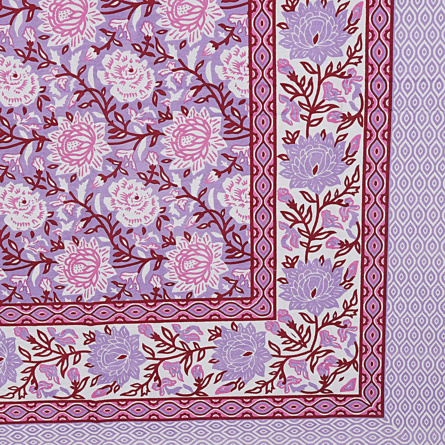 Rajasthan Royal Super Fine Cotton Block Print King Size Bedsheet