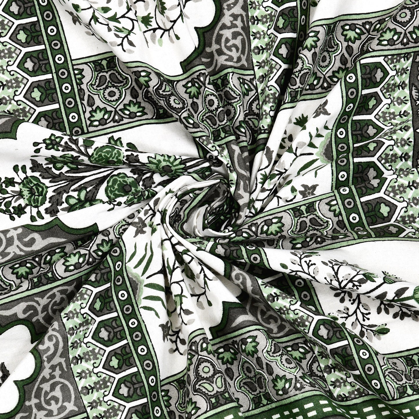Rajasthan Royal Super Fine Cotton Block Print King Size Bedsheet