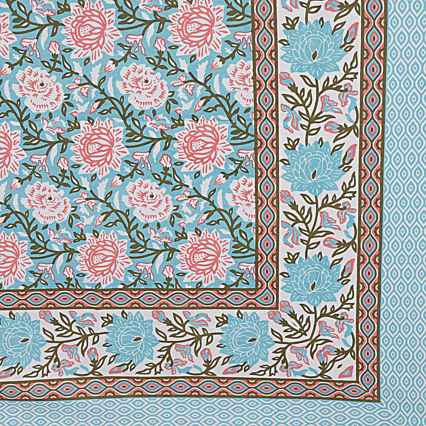 Rajasthan Royal Super Fine Cotton Block Print King Size Bedsheet