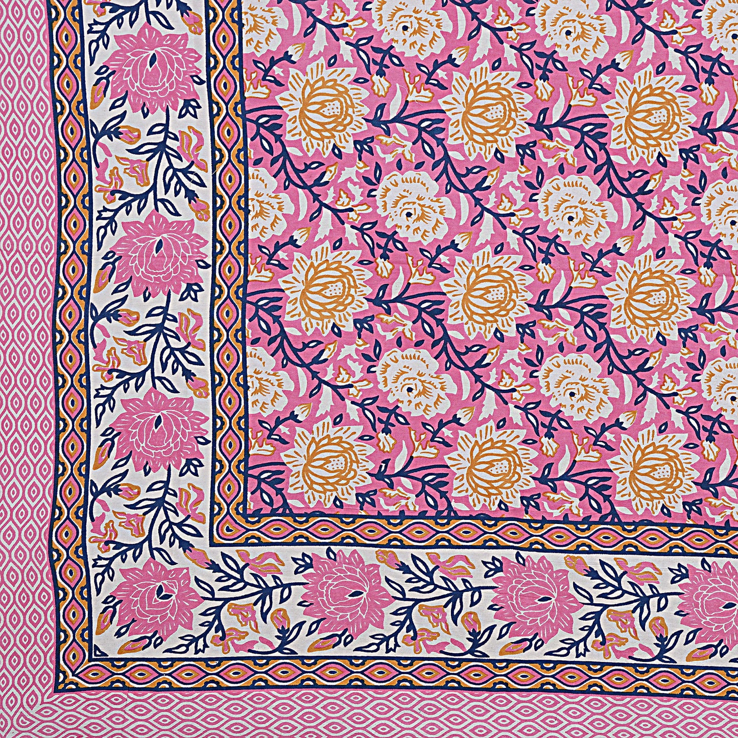 Rajasthan Royal Super Fine Cotton Block Print King Size Bedsheet
