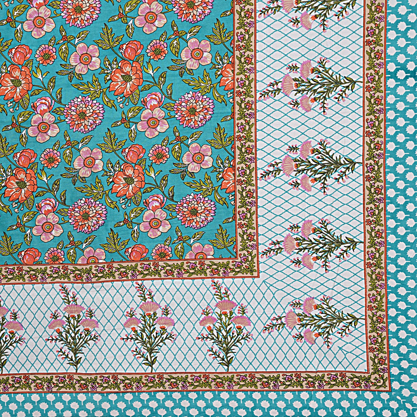 Rajasthan Royal Super Fine Cotton Block Print King Size Bedsheet