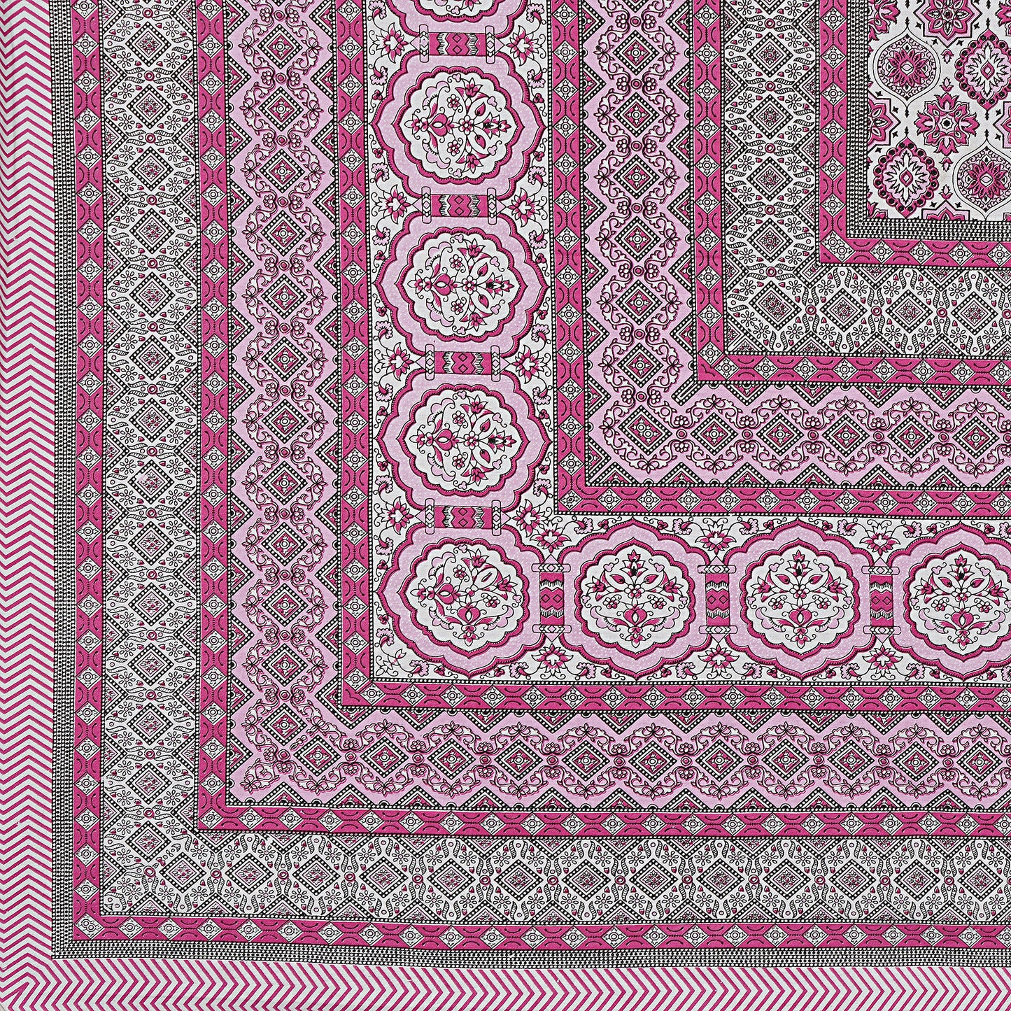 Rajasthan Royal Super Fine Cotton Block Print King Size Bedsheet