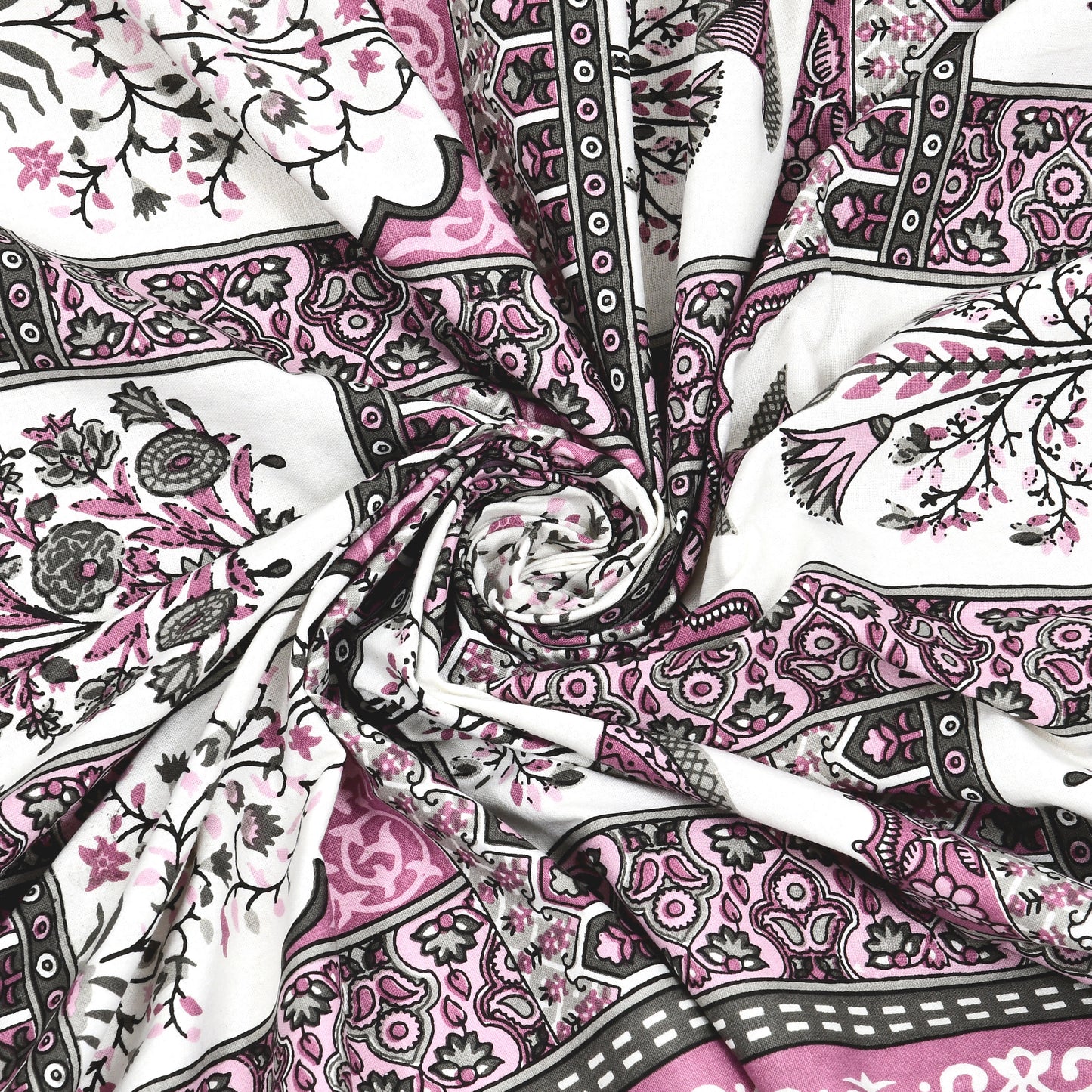 Rajasthan Royal Super Fine Cotton Block Print King Size Bedsheet