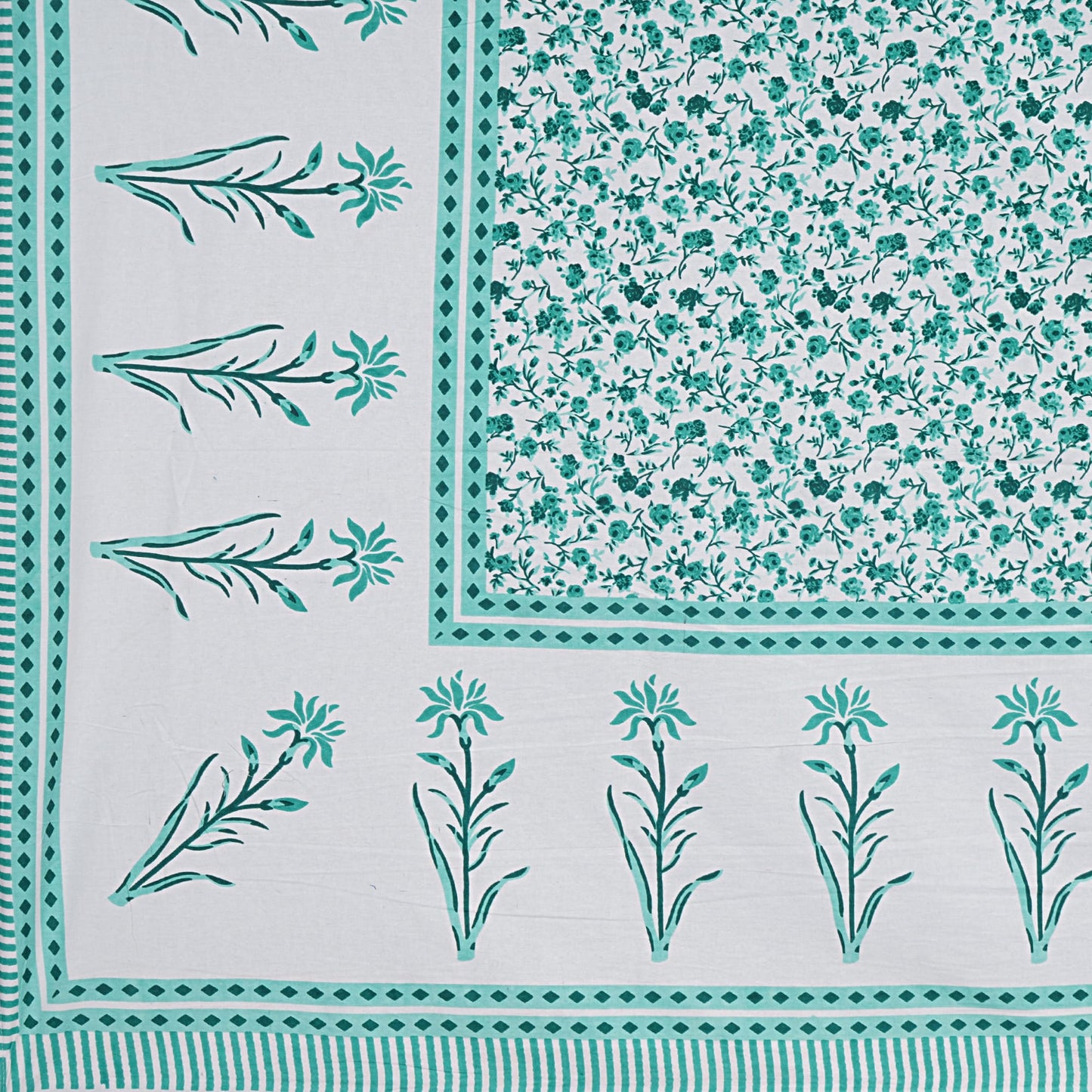 Rajasthan Royal Super Fine Cotton Block Print King Size Bedsheet