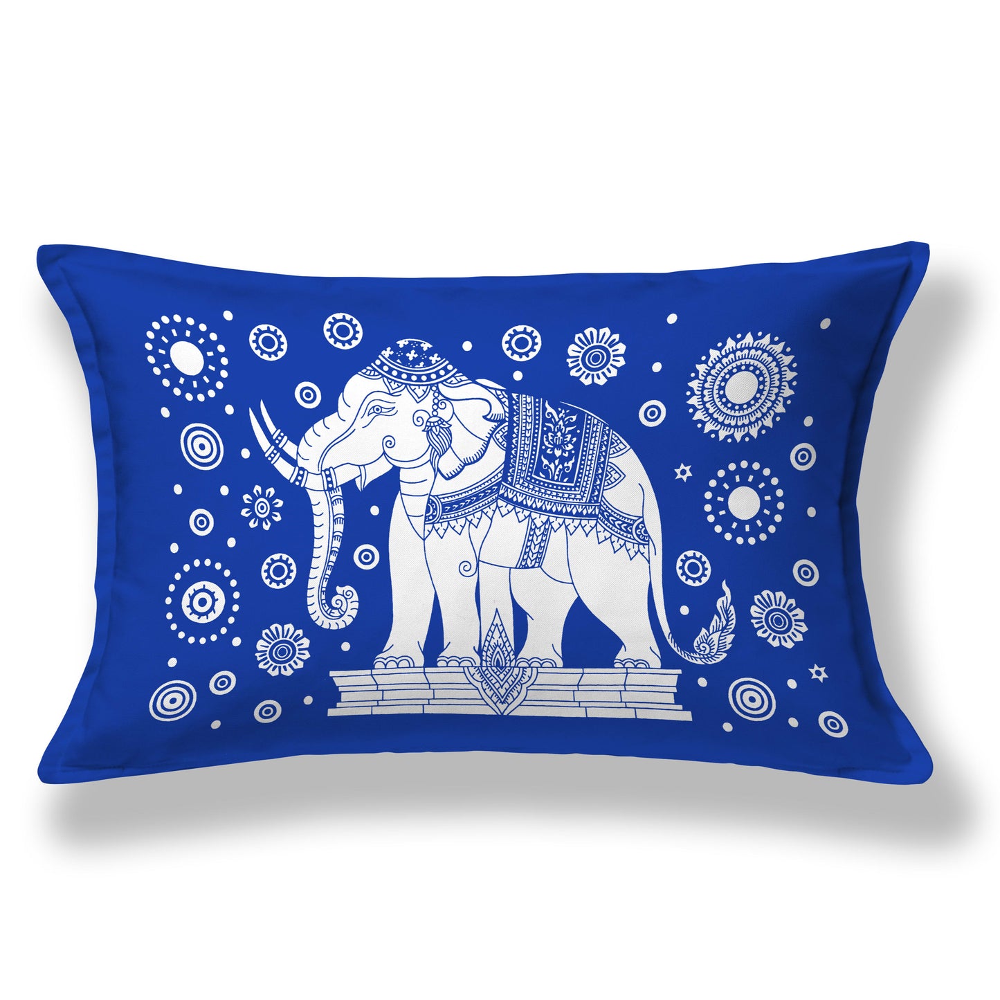 Rajasthani Elephant Printed Cotton Single Bed Sheet with 1 Pillow Cover