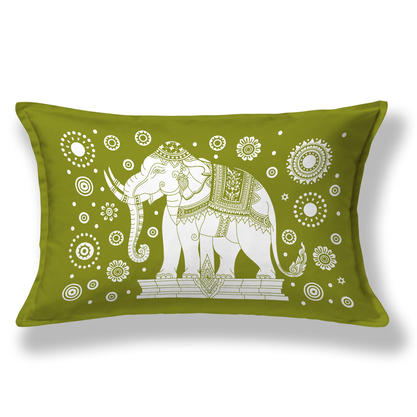 Rajasthani Elephant Printed Cotton Single Bed Sheet with 1 Pillow Cover