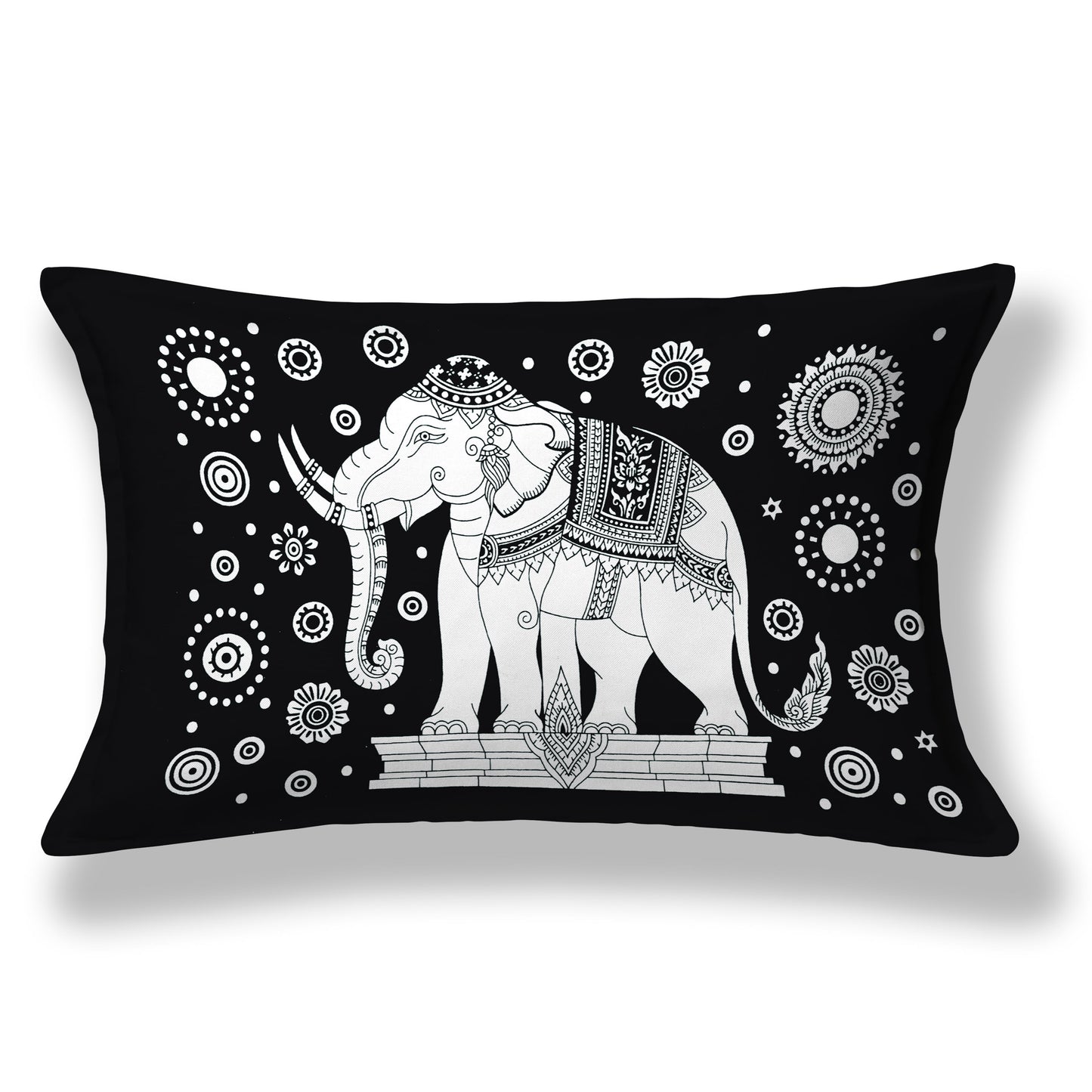 Rajasthani Elephant Printed Cotton Single Bed Sheet with 1 Pillow Cover